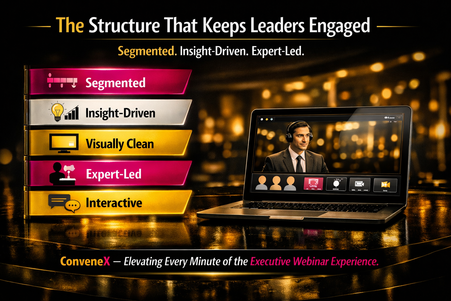 Executive Webinar structure infographic