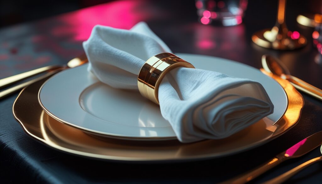 Place setting at an executive dinner